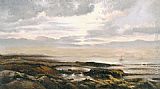 Theodore Rousseau Wall Art - Seascape with a boat on the horizon